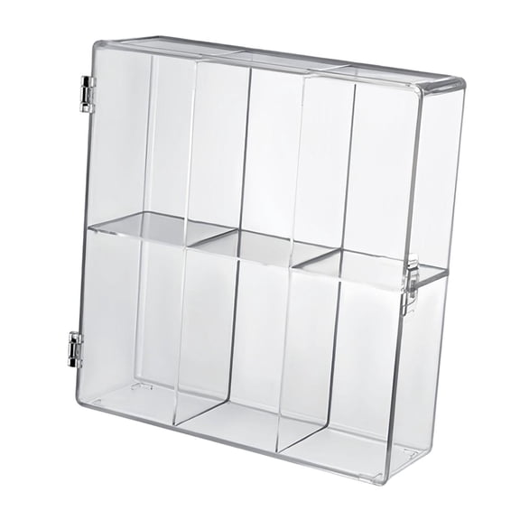 Almencla 6 Grids Acrylic Display Case Desktop Organizer Display Case Transparent Action Figure Storage Case for Living Room Doll Model