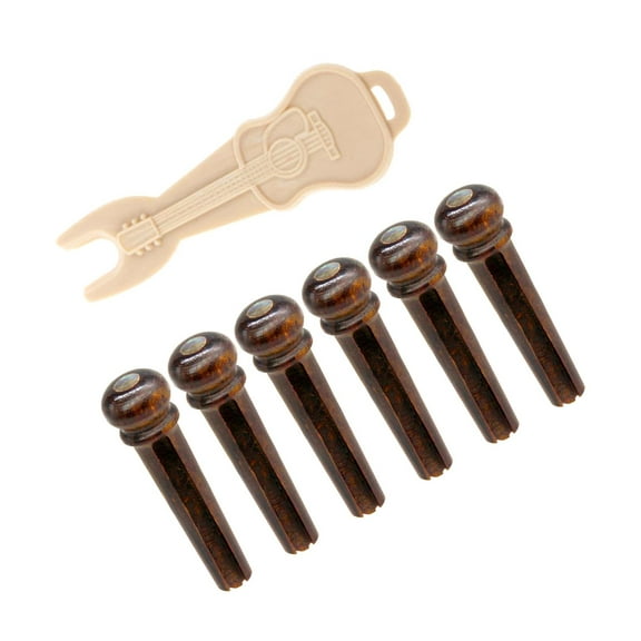 Almencla 6 Pieces Bridge Pins Guitar Fixed String Nails Musical Instrument Accessories Luthier DIY Accs Spare Part Guitar Bridge Pins