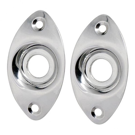 Almencla 6x2 Pieces Oval Output Input Jack Socket Plate for Electric Guitar Bass