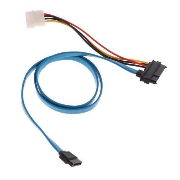Almencla 6x7 Pin Serial ATA to SAS 29 Pin & 4 Pin Cable Male Connector Adapter