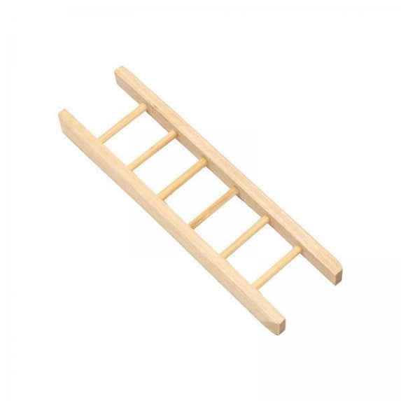 Almencla 6xMini Dollhouse Wooden Step Ladder Unpainted 1:12 Scale for Diorama Kids
