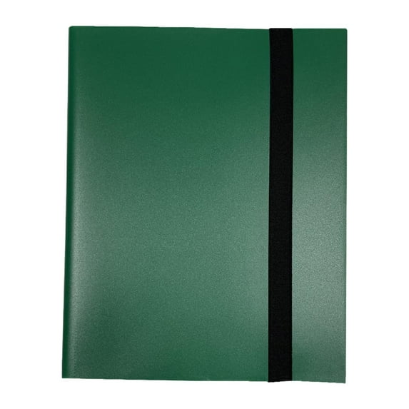 Almencla 9 Pockets Trading Card Carrying Binder,Card Books,Card Organizer,Card Holder Folders,Card Storage Case,Card Collection Binder green