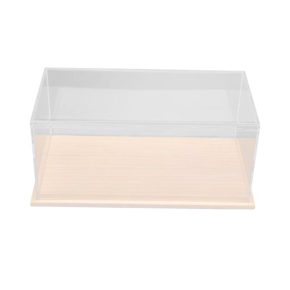 Almencla Acrylic Display Case Protective with Wooden Base Dustproof Storage Box for 1:24 Scale Model Cars Collectibles Action Figure