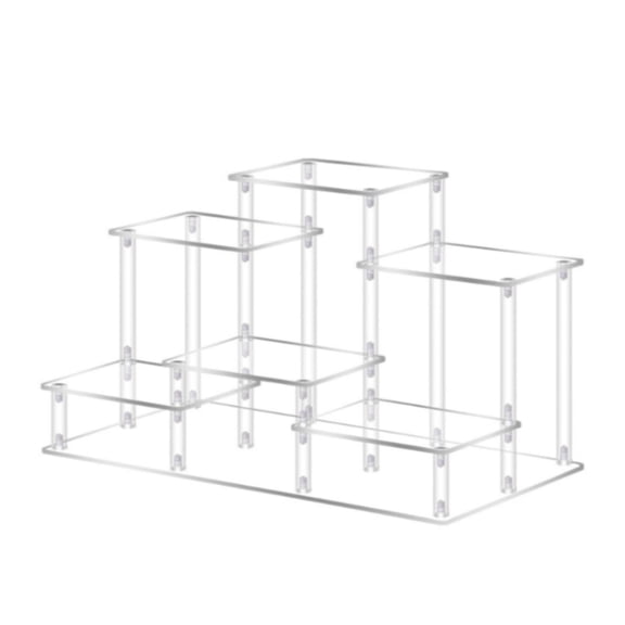 Almencla Acrylic Riser Display Shelf Acrylic Display Stand Collectibles Display Shelf Shop Desktop Ornament Glasses Living Room Decor Small Clear