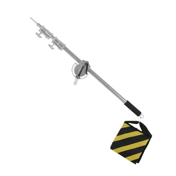 Almencla Arm Bar with Sand Bag Cross Arm Bar Telescoping Mount Flexible Light Stand Overhead Extension Arm for Video Lights Photo