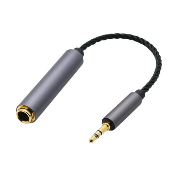 Almencla Audio Adapter Cable 3.5 Male to 6.35 Female Adapter Cable Extension Cable 4 Core Twisted Headphone Jack Adapter for Amplifier