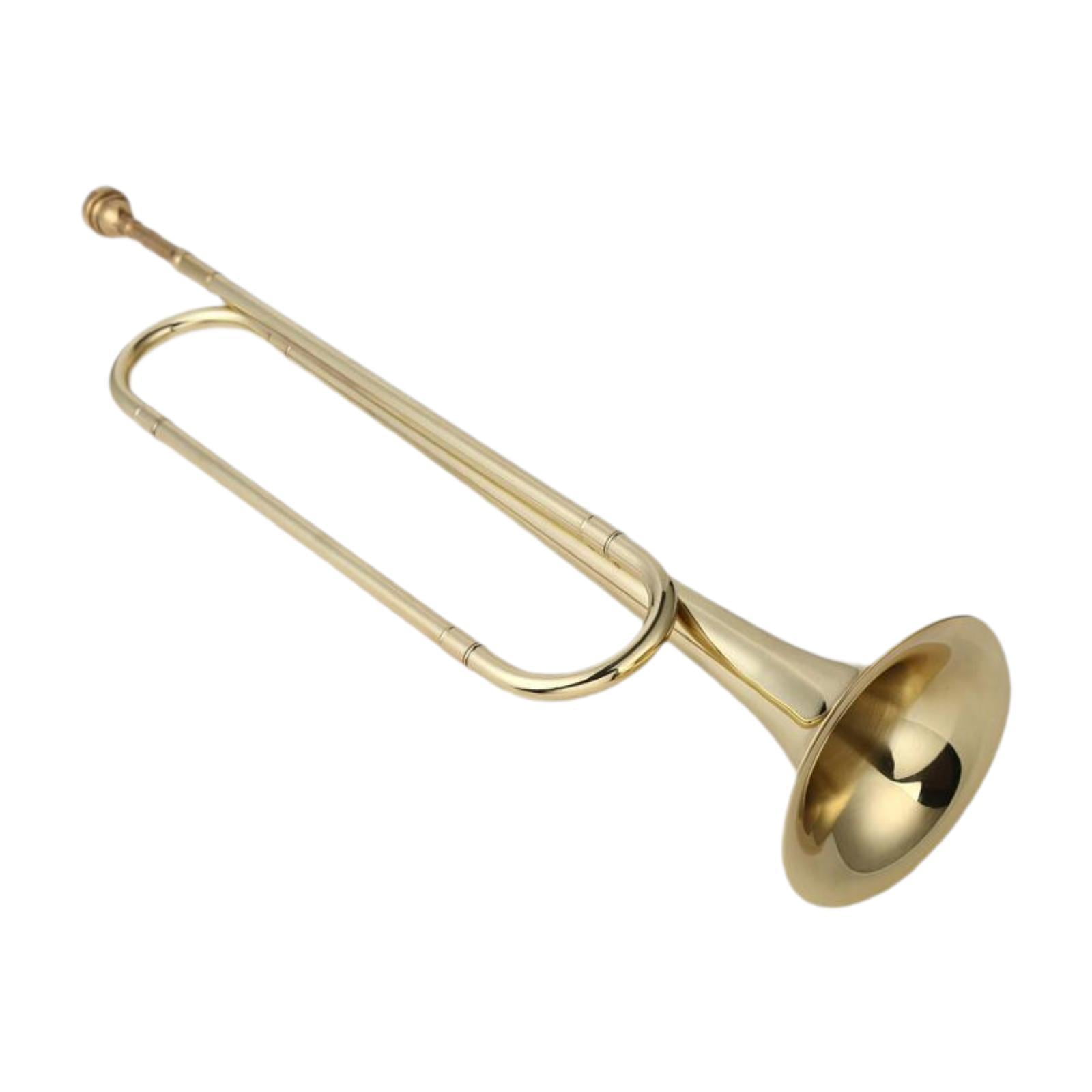 Almencla B Flat Bugle Scouting Trumpet Bugle Portable Musical Instrument Trumpet Young Team Bugle for Orchestra Stage Performance Kids