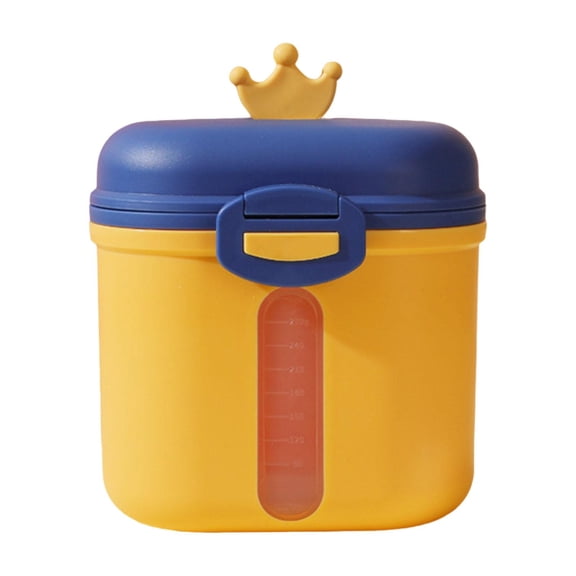 Almencla Baby Formula Dispenser Food Storage Box with Carry Handle Formula Container Milk Powder Container for Activities Picnic Home Yellow 12.5x8.5x13cm