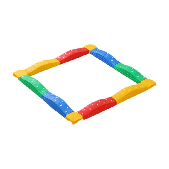 Almencla Balance Beam Multiple Obstacle Course Improve Strength Non Slip Indoor and Outdoor Balance Blocks for Preschool Kids Children 12Pcs Rainbow