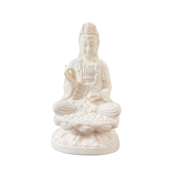 Almencla Bodhisattva Figurine Guan Yin Statue Decoration Portable Feng Shui Sculpture Guan Yin Bodhisattva Ornament Table Birthday Gift for Men