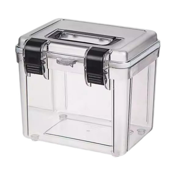 Almencla Camera Case with Handle Storage Container for Digital Camera Accessory Portable Waterproof Dustproof Clear Sealing Drying Box 21.5cmx16cmx19cm