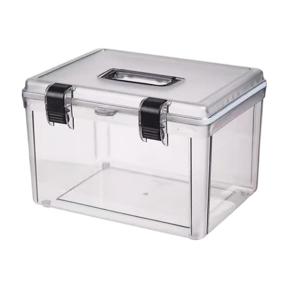 Almencla Camera Case with Handle Storage Container for Digital Camera Accessory Portable Waterproof Dustproof Clear Sealing Drying Box 32cmx24cmx21.5cm