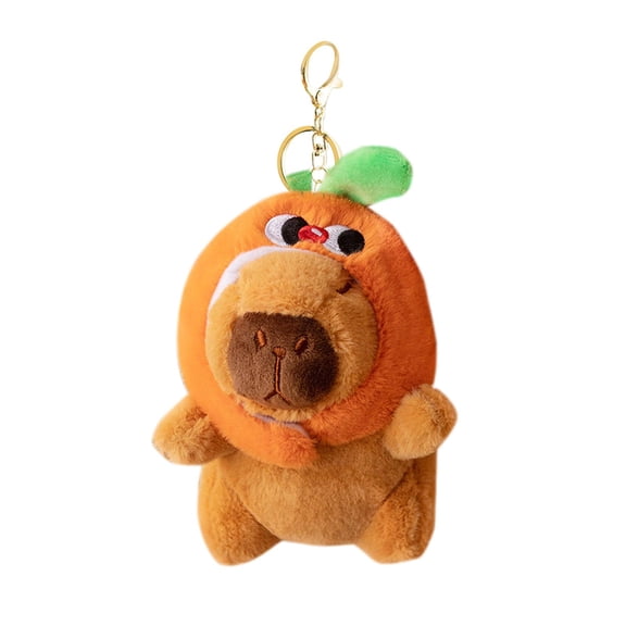 Almencla Capybara Plush Toy Keychain Women Bag Accessories Bags Hanging Decoration Realistic Stuffed Animals Toy for Kids Family Gifts Orange