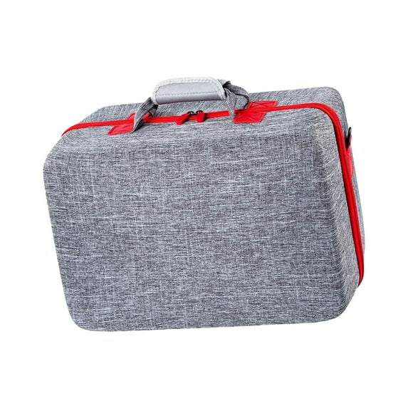Almencla Carrying Case Travel Bag Double Zipper EVA Hard Shell Protective Storage Case for Console Power Cords Base Gaming Accessories , Gray