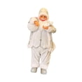 thumbnail image 1 of Almencla Christmas Figurine Santa Claus Figure Doll Ornament Lovely Traditional Art Sculpture for Party Favors Supplies Window Desktop Silver, 1 of 8