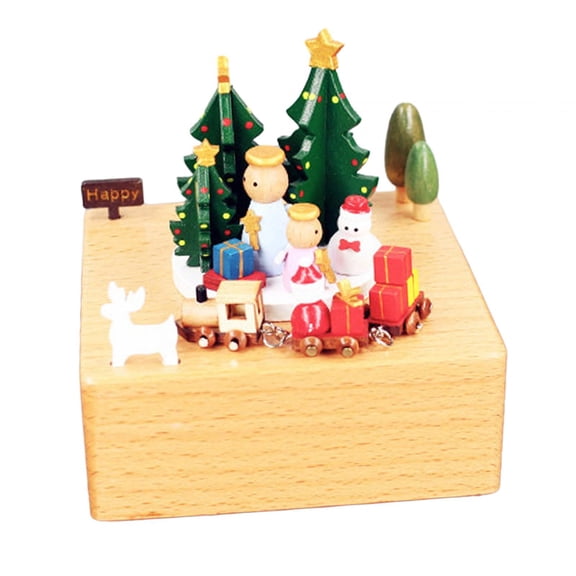 Almencla Christmas Music Box Christmas Themed Clockwork Creative Wind up Musical Box Ornament for Ornament Collectible Gift Home Decor angel