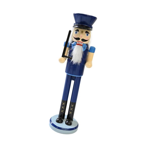 Almencla Christmas Nutcracker Serviceman Figure Puppet Toy,38cm Home Holiday Desktop Party Display,Wooden Nutcracker Serviceman Decorations Blue