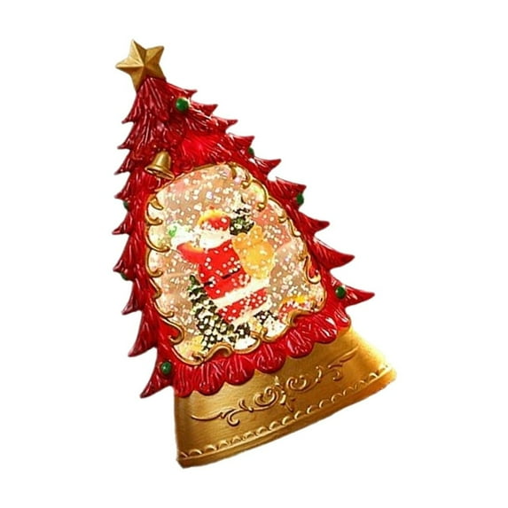 Almencla Christmas Snow Figurine Christmas Lantern for Tabletop B