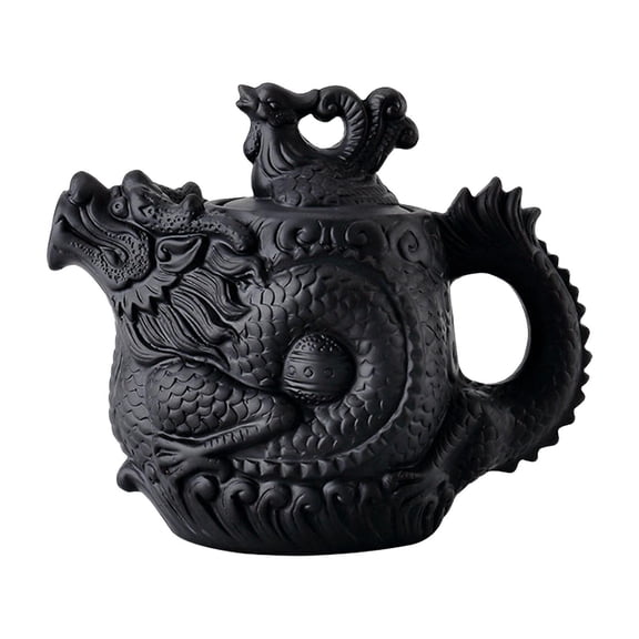 Almencla Clay Teapot Elegant Design Tea Ceremony Accessories Kung Fu Teaware Traditional Chinese Tea Kettle for Home Restaurant black