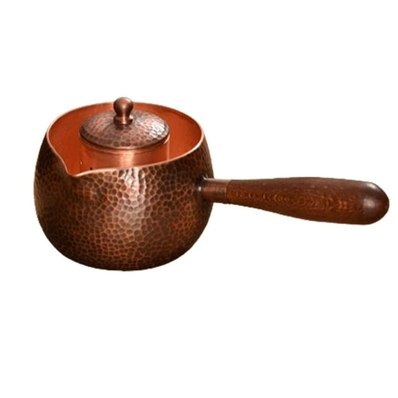 Almencla Copper Teapot Kung Fu Tea Pot Thickened Comfortable Grip Portable Teaware Tea Kettle for Home Kitchen Office Tea Room Outdoor B