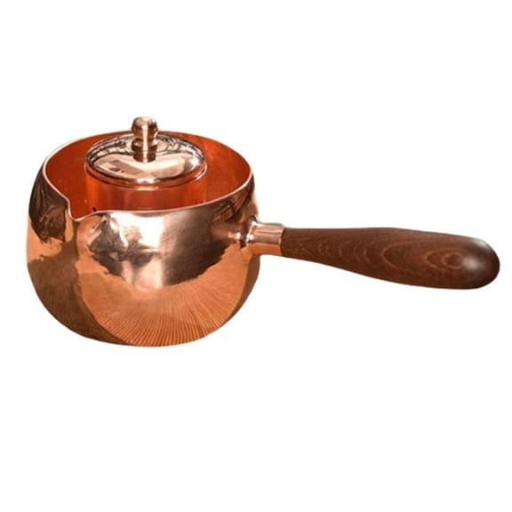 Almencla Copper Teapot Kung Fu Tea Pot Thickened Comfortable Grip Portable Teaware Tea Kettle for Home Kitchen Office Tea Room Outdoor C
