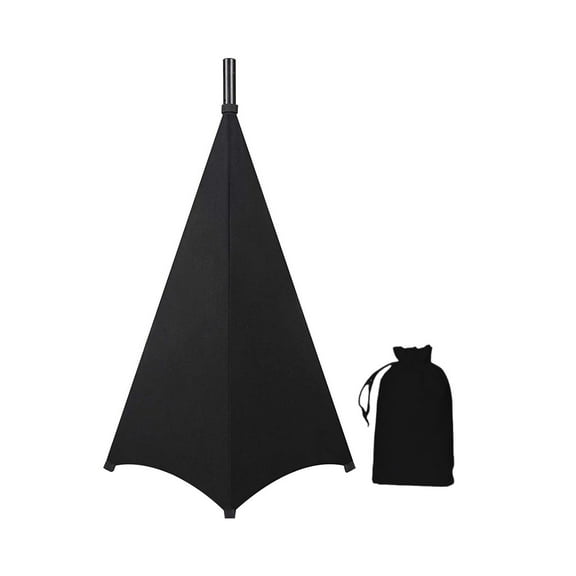 Almencla DJ Light Speaker Stand Cover Height Adjustable with Storage Bag Convenient to Use Tripod Stand Skirt Scrim for Party Banquets Black 3 Sides