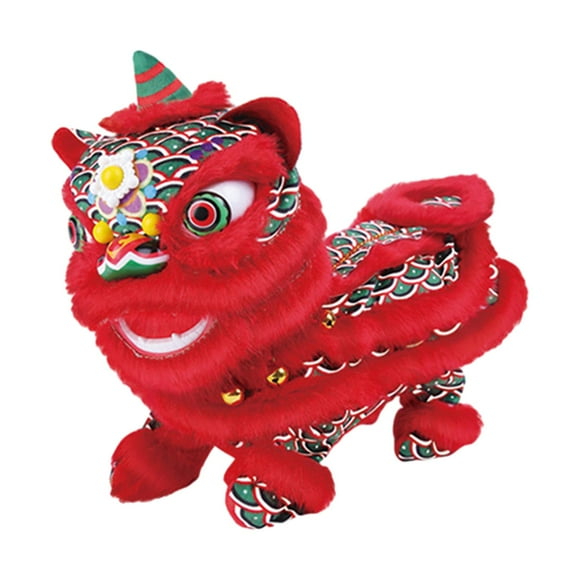 Almencla Dance Toy Shaking Head Animal Home Decoration Red Cute Lunar New Year Dance Lion Doll Figure for Children Boys Kids