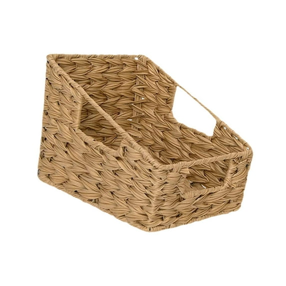 Almencla Decorative Home Storage Bin Woven Basket for Dresser Shelves Bedroom Khaki