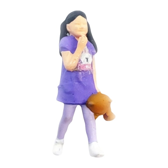 Almencla Diorama Figures DIY Crafts Hobby Character Resin Figure for Doll House Decoration Desktop Ornament Micro Landscape violet