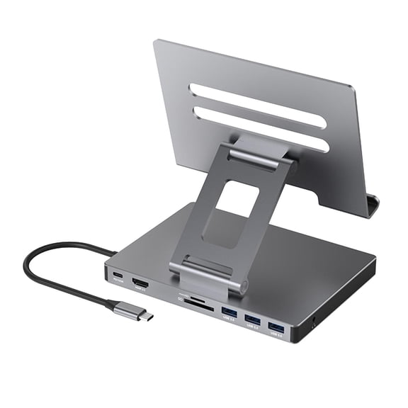 Almencla Docking Station Multiport Adapter Accessories Easy to Use PD3.0 Interface Expansion Dock Holder for Phone Home Office Laptops 8 in 1