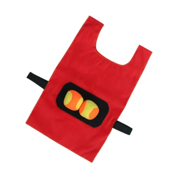 Almencla Dodgeball Game Set Toss Game with Sticky Ball Throwing Game Target Ball Vest Outdoor Sport Game for Yard Backyard Red