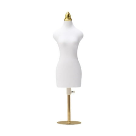 Almencla Doll Dress Form Sewing Mannequin Dress Display Torso Decor Professional Dressmaker Model Tailor Form Stand for Costume Gold Base