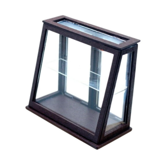 Almencla Dollhouse Bakery Display Cabinet 1:12 Mini Bakery Case for Photography Props Coffee