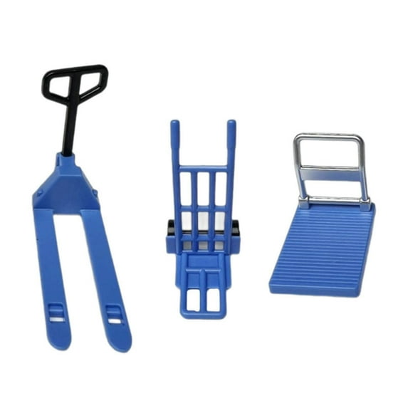 Almencla Dollhouse Miniature Models Tools,Car Model,1:12 Scale Set,Accessories Props,Child Engineering Vehicle for Scene Decor,Outdoor blue set