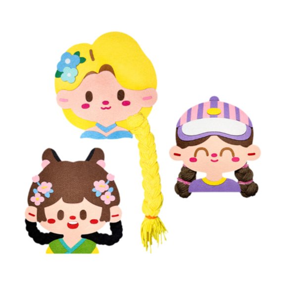 Almencla Early Learning Hair Braid Practicing Board DIY Kit Fine Motor Skill Birthday Gifts Hair Braiding DIY Materials for Girls Gift 3Pcs