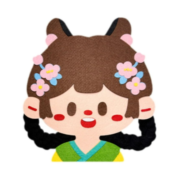 Almencla Early Learning Hair Braid Practicing Board DIY Kit Fine Motor Skill Birthday Gifts Hair Braiding DIY Materials for Girls Gift Green