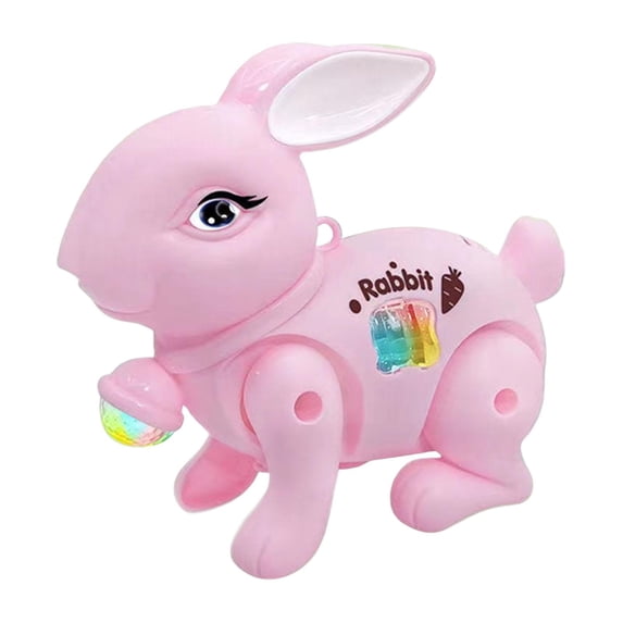 Almencla Electric Pet Toy Electronic Interactive Toy Sound Effect Electric Walking Rabbit Toy for Early Education Party Favor Crawling Pink