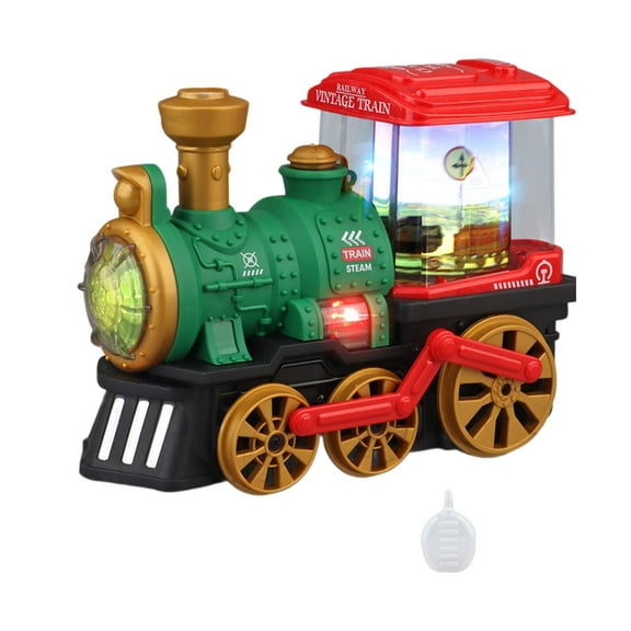 Almencla Electric Train Set, Locomotive Electric Steam Engine, Musical Train Set for Ages 3 and up, Boys, Kids, Children Birthday Gift Red