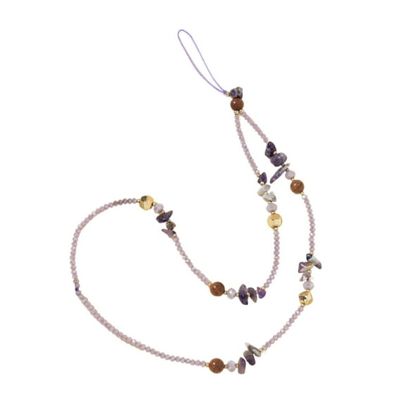 Almencla Elegant Phone Charms Strap Fashion Beaded Phone Lanyard Wristlet Beads Bracelet Keychain Phone Decor Beaded Phone Wrist Strap
