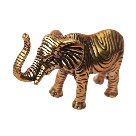 Almencla Elephant Statue Animal Sculpture Crafts Creative Decorative Antique Ornament Brass Figurine for Garden Desktop Bedroom Office