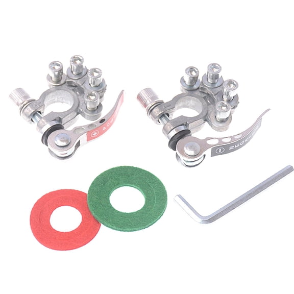 Almencla Generic Terminal Clamp Set Replace Parts Premium Accessory Terminal Connector Top Post Clamps for Automotive White