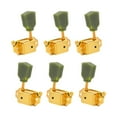 thumbnail image 1 of Almencla Guitar Tuning Pegs 3 Left and 3 Right String Tuning Pegs Semi Closed String Guitar Parts Keys Machine Heads Knobs Set Green Gold, 1 of 8