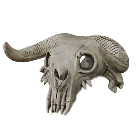 Almencla Halloween Cosplay Skull Horror Realistic Sheep Head Decorative for Costume Festival Pretend Play