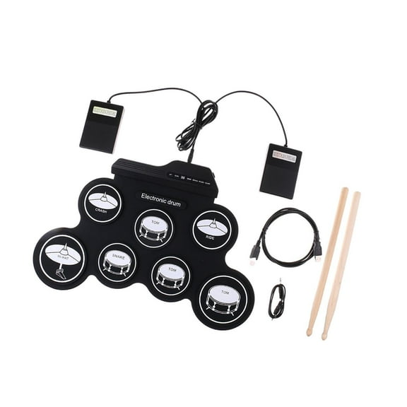 Almencla Hand Roll Drums Kits, Portable Electronic Drum, Portable Practical Multipurpose Tools Electronic Drum Set Silicone Drum Kits,