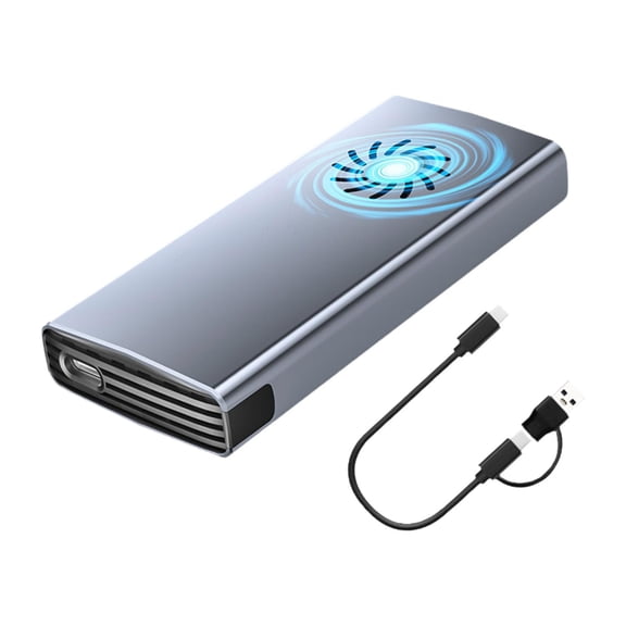 Almencla Hard Drive Enclosure External Hard Drive Case Sturdy Removable Portable Multiuse with Cooling Fan for Home Commercial Storage M15 20Gbps