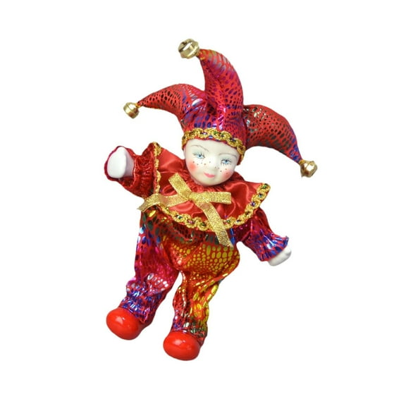 Almencla Harlequin Doll Jester Doll Festival Desk Ornament Desk Decor,Antique Doll,Harlequin Figure Harlequin Doll for Table,Room Home