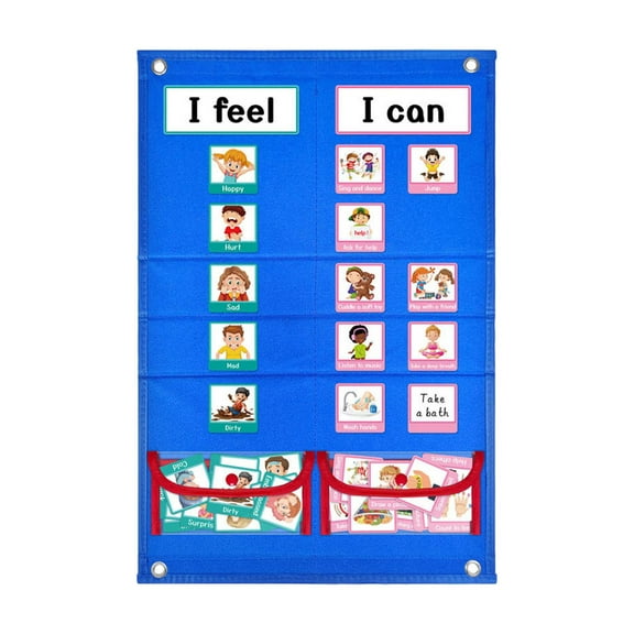 Almencla Kids Visual Schedule Routine Pocket Chart Educational Toys Interesting Home Chore Chart Behavioral Cards Students Autism Boys