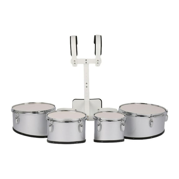 Almencla Marching Drum Drum Band Music Educational Multiple Linked Drums Drum Set with Stand for Class Teaching Teens Kids Special Day Four drums