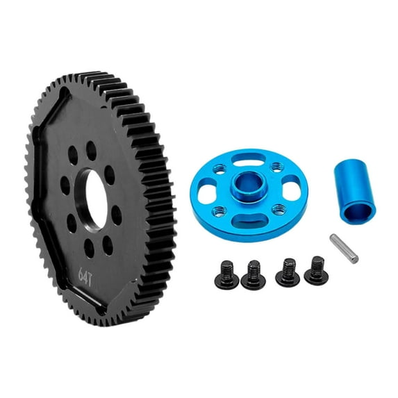 Almencla Metal RC Gears RC High Speed Gear Set Spare Parts RC Replacement for TT02 54500 Model Vehicles RC Crawler 1:10 DIY Accs 64T
