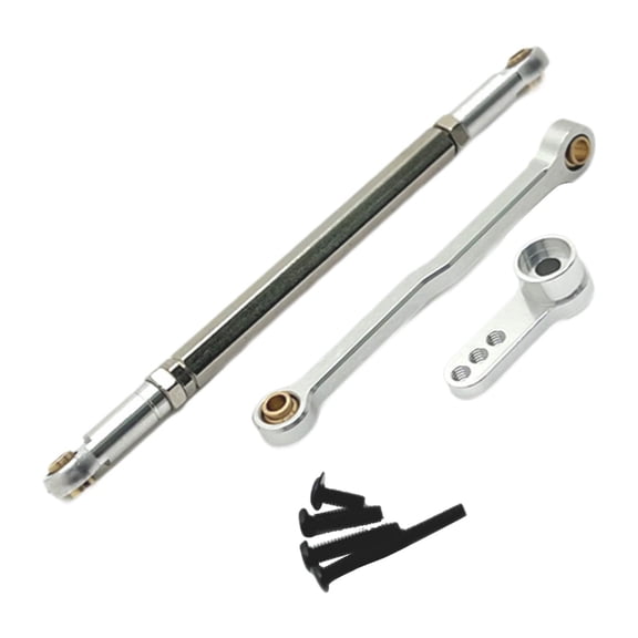 Almencla Metal Steering Servo Link Linkages Metal Steering Rod with Mounting Screws RC Car Push Rods for 1:12 Scale MN168 Modification
